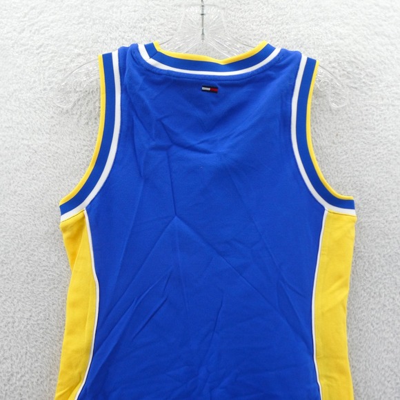 Tommy Jeans Dress Womens Small Golden State Warriors Blue Yellow Sleeveless NBA - Picture 8 of 8